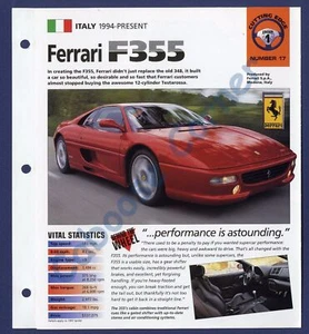 Ferrari F355 IMP Hot Cars Brochure Specs 1994-Present Group 1, No 17 - Picture 1 of 3