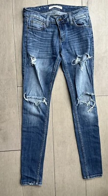 Jeans ajustados Eunina desgastados rasgados adolescentes talla 1 juniors elásticos azules 9517 Foto 1 de 4