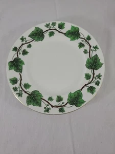 Crown Staffordshire Fine Bone China 8.25" Plate - Green Ivy - EUC - FREE SHIP - Picture 1 of 4
