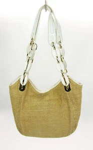 Borsa a tracolla estiva a due manici Michael Kors in tessuto effetto paglia - Foto 1 di 5