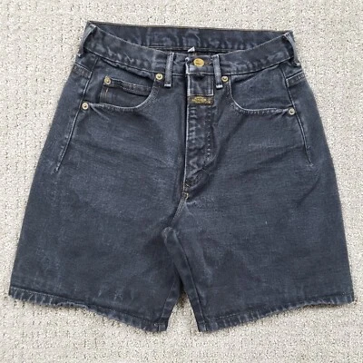 Pantalones Cortos Vintage Marithe Francois Girbaud Para Mujer 7/8 Negro Denim Tiro Alto 7" Jort Foto 1 de 4