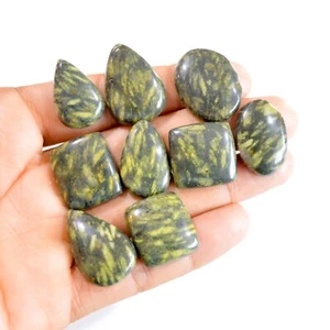 Lote de 9 piedras preciosas cabujón jaspe verde natural de 224 quilates 24x16 26x21 mm #2720 - Imagen 1 de 4