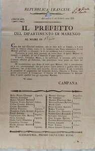 Circular Military Reformed Jubilees Department of Marengo Alexandria 1804 - Picture 1 of 4