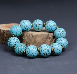 Tibet Himalayan Nepalese Prayer Turquoise Bracelet Amulet - Picture 1 of 8