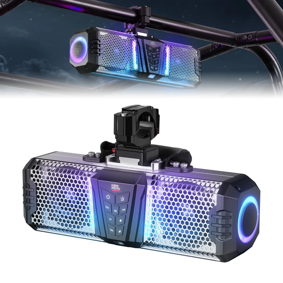 KEMIMOTO Midnight SL40B 16'' RGB UTV Sound Bar 300W Peak Power w/ Battery IP66 - Image 1 of 4
