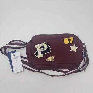 Polo Ralph Lauren Niños Grandes Parches Lona Universitario Bandolera Cámara Bolso de Vino $75 - Imagen 1 de 6