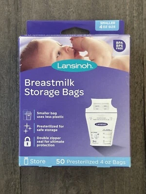 Breastmilk Storage Bags, 50 Count, 4oz Easy To Use, Pre-sterilized Bags w/ Doubl - Image 1 of 4