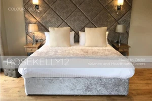 Crushed Velvet Elasticated Bed Valance | Divan Base Cover | Base Wrap -ALL SIZES - Picture 1 of 33