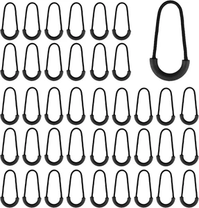 Pson 60 Stck. Schwarz Nylon U Form Zipper Pulls, Zipper Pulls Kordel Ersatz, Zipp - Bild 1 von 12