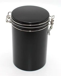 Runde Aromadichte Kaffeedose Schwarz f. 500 Gramm Kaffee Blechbüchse Vorratsdose - Bild 1 von 6