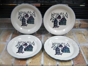 Home & Garden Party Birdhouse Dinner Plates 10.5” Diameter 2004 Set of 4 UNUSED - Picture 1 of 4