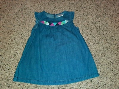 Hanna Differson Niña S 120 Denim Sin Mangas Túnica Top Con Bordado Bordado Foto 1 de 4