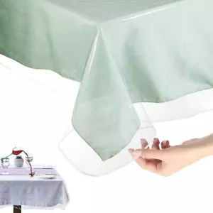 Clear Vinyl Tablecloth Protector Heavy Plastic Rectangle Sheet Table Cover 54X72 - Picture 1 of 1