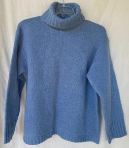 VTG J. CREW..TURTLENECK..BLUE..WOOL..SWEATER..NWOT..WOMEN XL - Picture 1 of 5