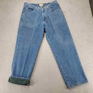 L.L. Bean Jeans Mens 35x30 Blue Denim Blanket Lined Relaxed Fit Baggy Mid Rise - Picture 1 of 12