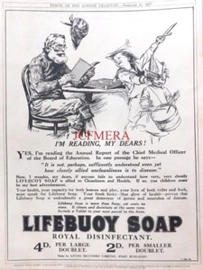LIFEBUOY Jabón Desinfectante Real Barquero Salvavidas Anuncio #2 Antiguo 1917 Impresión 672/68 - Imagen 1 de 1