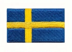 🔥 Schweden Schwedisch Nordisch Flagge gestickt Patch Aufnäher Bügelbild Länderemblem Abzeichen - Bild 1 von 7