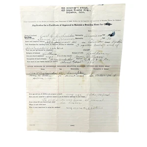 1924 Anwendung Boarding Heim für Kinder antik Ephemera Straßenbahn Fahrer - Bild 1 von 9