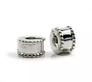 2 Metallperlen Clip platin Ø 3 mm Haarperle Wikinger Bartperle Mittelalter - Bild 1 von 1