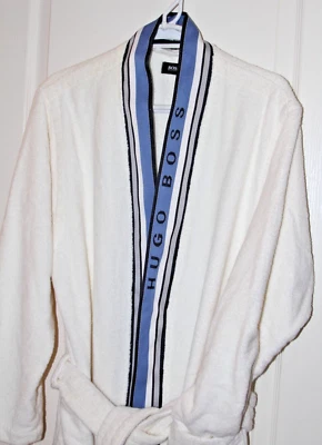 *P Hugo Boss Men's Cotton Long Bath Robe  Sz M/L - Image 1 of 4