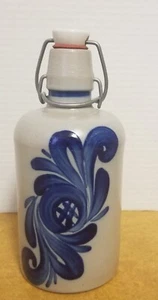 Schilz glasiert blau Steinzeug Flasche/Stopfen wiederverwendbar primitiv kalt EUC - Bild 1 von 12