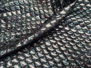 MERMAID Scale Fabric Fish Tail Material Stretch Spandex 59" wide Black on Black - Picture 1 of 6