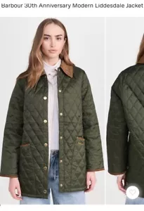 NWT Women’s US 12 BARBOUR 30th Anniversary Modern Liddesdale Jacket Olive Quilt - Picture 1 of 12