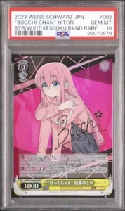 PSA 10 Blanco Negro Bocchi The Rock Hitori Goto Signed 2023 BTR/W107-002KBR - Imagen 1 de 2