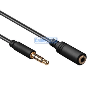 Cable de teléfono 5M largo delgado AUX 3,5 mm micrófono para auriculares conector estéreo de 4 polos EXTENSIÓN - Imagen 1 de 1