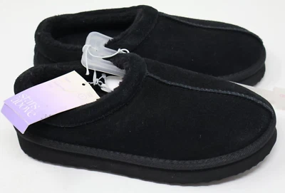 Women's Amira Suede Clog Slippers Stars Above Black Size 5 NWT - Image 1 of 4