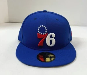 Philadelphia 76ers NE NBA Fitted Hat~Blue - Picture 1 of 5