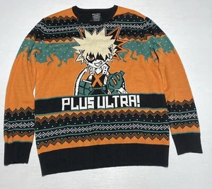 Youth Sz lg My Hero Academia Plus Ultra Ugly Holiday Sweater Box Lunch Exclusive - Picture 1 of 5