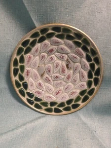 Vintage Mosaic Tile Green & White Tiles Mid Century Modern Accent Bowl Trinkets - Picture 1 of 9