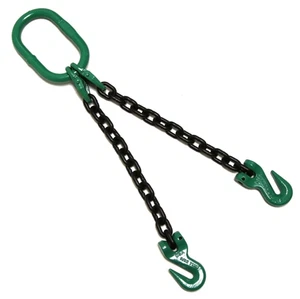 100% Domestic 3/8" x 6' ft Industrial Lifting Chain Sling Grade 100 Grab Hooks - Picture 1 of 2