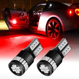 2pcs AUXITO Red LED T10 Interior Door Panel Light 12V Dome Map Lamp License Bulb - Picture 1 of 12