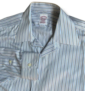 Vintage Brooks Brothers Hemd Herren 16 1/2 32 Knöpfe Madison Supima mehrfarbig gestreift - Bild 1 von 7