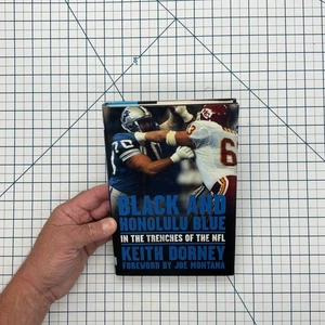 Black and Honolulu Blue Keith Dorney 2003 Signed NFL Football Detroit Lions - Bild 1 von 12