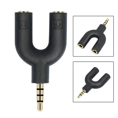 Für Audiogeräte Kopfhörer Y Splitter 3,5 mm Stecker Buchse 4 Pol Audio Ohrhö - Image 1 of 4