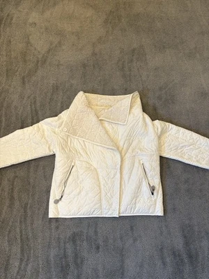 PRANA Mujer Sherpa Forrada de Vellón Diva Puffer Chaqueta Asimétrica Cremallera Marfil GRANDE Foto 1 de 4