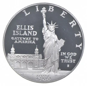 1986-S Proof Statue of LIberty Commemorative Silver Dollar $1 *7746 - Picture 1 of 3