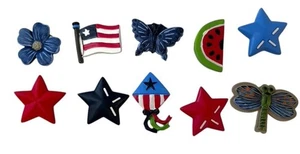 Vintage Button Covers Set of 12 Colorful Unique Decorative Retro Designs - Picture 1 of 16