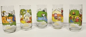 Camp Snoopy Collection Glasses McDonald's Peanuts Set Of 5 - Picture 1 of 12