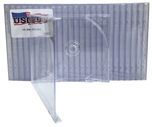 100 USDISC CD Jewel Cases Standard 10.4mm, Single 1 Disc (Clear) - Picture 1 of 2
