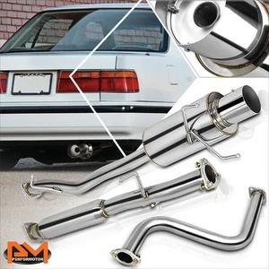 For 90-93 Honda Accord 2.2L 4" Tip Muffler Performance Catback Exhaust System - Picture 1 of 5