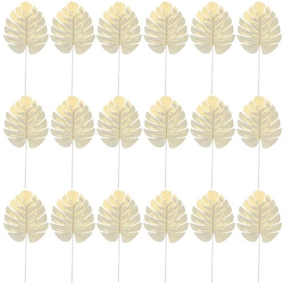 20 Pcs Golden Fake Leaves Simulation Monstera Turtle Leaves Artificial - Image 1 of 4