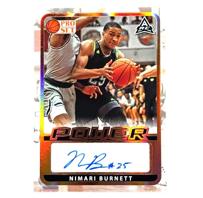2021-22 Leaf Pro Set Power Nimari Burnett #BA-NB2 rc rookie pre rookie auto - Image 1 of 2