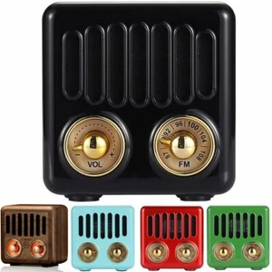 Retro Digital FM Radio Mini Bluetooth Speaker Old Fashioned Classic Style New - Picture 1 of 13