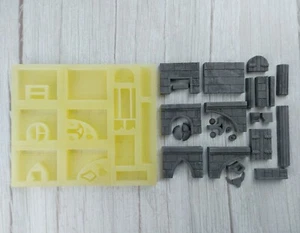 Silikonform gotische Tempel Miniatur Gelände Dungeon Wand modulare Wände - Bild 1 von 6