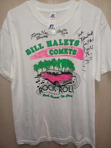 BILL HALEYS COMETS SINGLE STITCH T-SHIRT MEN XL ROCK & ROLL 1957 CAR NEON Signed - Picture 1 of 10