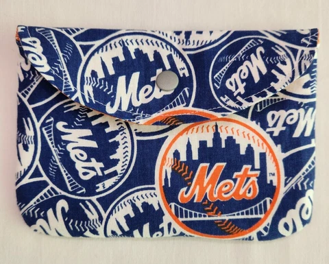 NY Mets MLB Sunglass / Eyeglass Fabric Case or Pouch Handcrafted Lined & Padded Cover